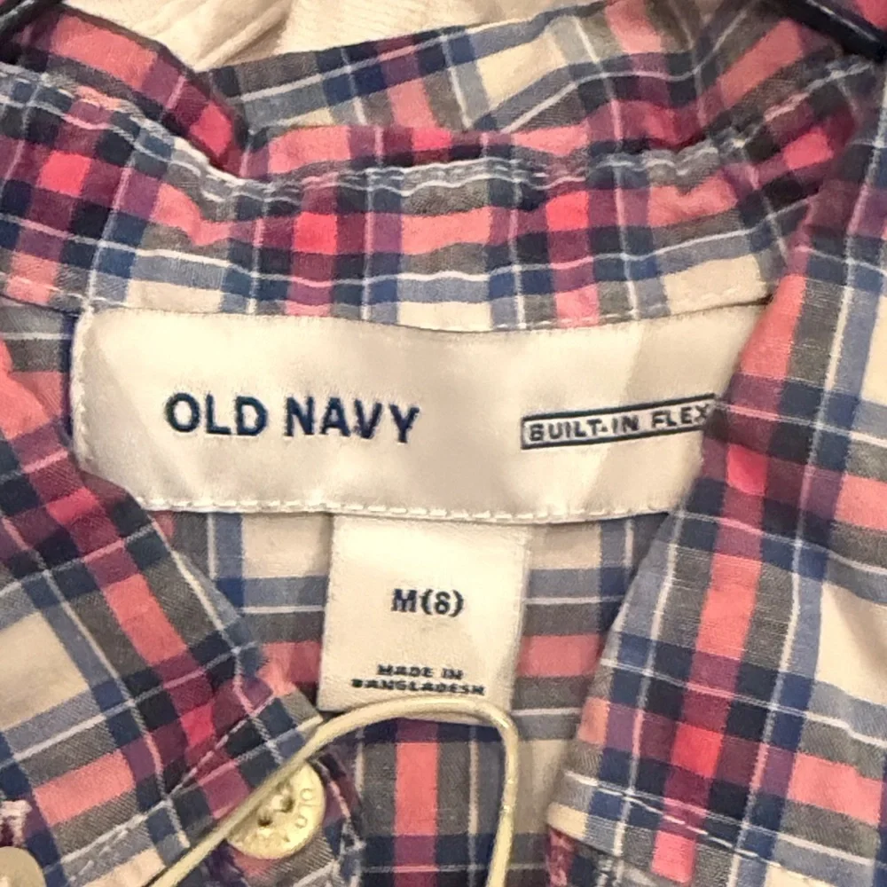 Old Navy Kids Plaid Button-Down Shirt - Red, Blue, White size 8